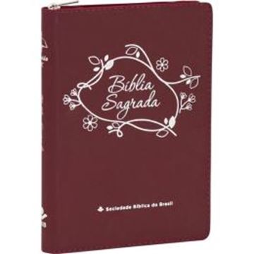 Imagem de BIBLIA LINHA OURO - FLORES, LETRA GRANDE, CAPA VERMELHA, INDICE IMPRESSO, BEIRA PINTADA E ZIPER - 4ª ED