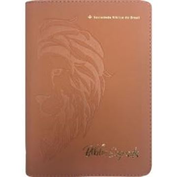 Imagem de BIBLIA LINHA OURO - LEAO, LETRA GRANDE, CAPA CARAMELO, INDICE IMPRESSO, BEIRA PINTADA E ZIPER - 4ª ED