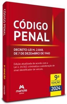 Imagem de CODIGO PENAL - DECRETO-LEI N. 2.848, DE 7 DE DEZEMBRO DE 1940 - 9ª ED
