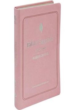 Imagem de BIBLIA GRANDE HARPA CRISTA LUXO LETRA GRANDE ROSA CLARO - NAA