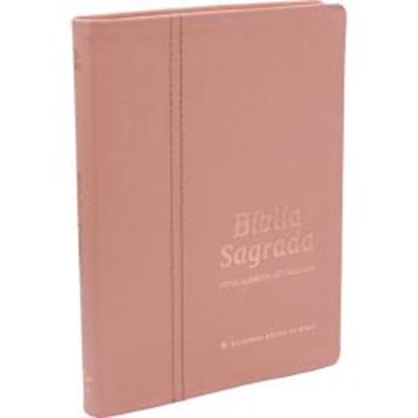 Picture of BIBLIA SAGRADA SLIM - CAPA EM COURO LEGITIMO ROSA