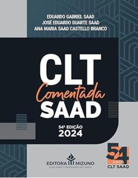 Imagem de CLT COMENTADA SAAD 54ª ED