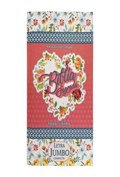 Picture of BIBLIA JUMBO ARC COM HARPA E CORINHOS - CAPA DURA - COMPACTA - CORACAO FLORAL