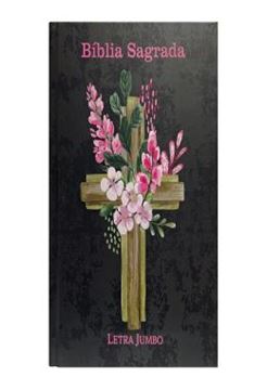Imagem de BIBLIA JUMBO ARC PJV COM HARPA E CORINHOS - CAPA DURA - CRUZ FLORES
