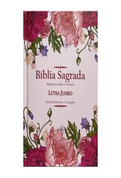 Imagem de BIBLIA JUMBO ARC PJV COM HARPA E CORINHOS - CAPA DURA - FLORAL ROSA