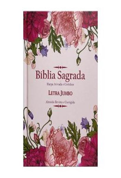 Picture of BIBLIA JUMBO ARC PJV COM HARPA E CORINHOS - CAPA DURA - FLORAL ROSA