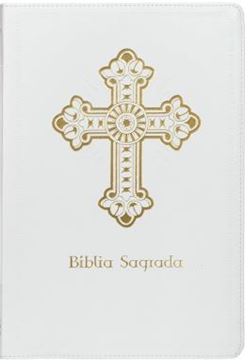 Imagem de BIBLIA SAGRADA CATOLICA NTLH, CRUZ, COURO SOFT BRANCA, LEITURA PERFEITA