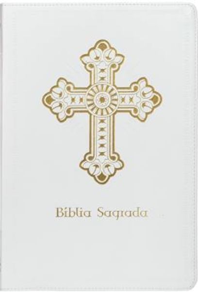 Picture of BIBLIA SAGRADA CATOLICA NTLH, CRUZ, COURO SOFT BRANCA, LEITURA PERFEITA