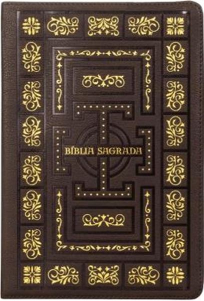 Picture of BIBLIA SAGRADA CATOLICA NTLH, MOLDURAS, COURO SOFT MARROM, LEITURA PERFEITA