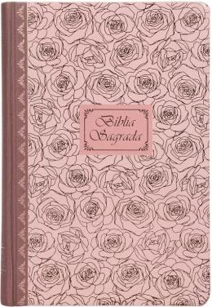 Picture of BIBLIA SAGRADA CATOLICA NTLH, ROSAS, CAPA DURA ROSA COM LOMBADA EM TECIDO, LEITURA PERFEITA