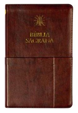 Imagem de BIBLIA SAGRADA SLIM ACF, LUXO, COURO-SOFT , MARROM, COM BOLSO