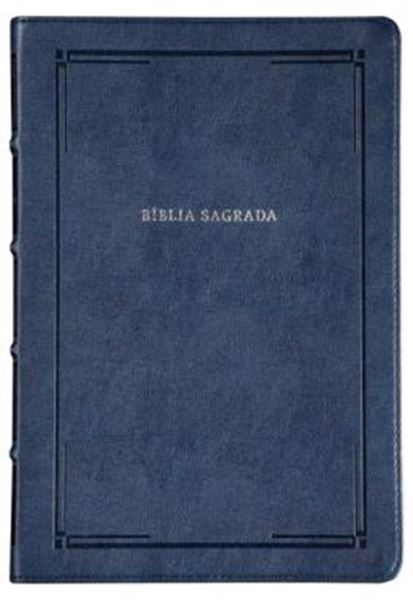 Picture of BIBLIA SLIM NVI - LETRA GRANDE - COURO-SOFT AZUL - LUXO - BARROCA - LEITURA PERFEITA