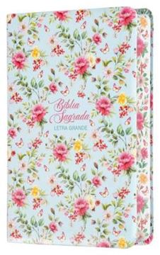 Imagem de BIBLIA NVI LETRA GRANDE, COURO-SOFT COM TRILATERAL DECORADA, FLORES, MAXIMALISTA, LEITURA PERFEITA