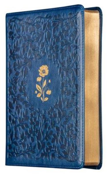 Picture of BIBLIA ACF COM ESPACO PARA ANOTACOES, COURO-SOFT AZUL COM FLORES EM BAIXO RELEVO, LEITURA PERFEITA