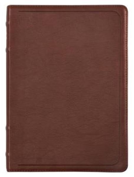 Picture of BIBLIA ACF COM REFERENCIAS CRUZADAS E PALAVRAS DE JESUS EM AZUL, COURO-SOFT MOGNO, LETRA GRANDE, LEITURA PERFEITA