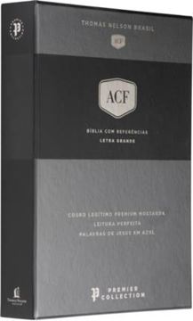Imagem de BIBLIA ACF, COURO LEGITIMO MOSTARDA, LETRA GRANDE, LEITURA PERFEITA, PREMIER COLLECTION | COM LETRAS DE JESUS EM AZUL E REFERENCIAS CRUZADAS