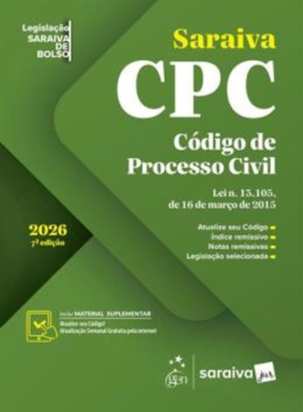 Picture of CODIGO DE PROCESSO CIVIL - LEGISLACAO SARAIVA DE BOLSO - 7ª ED.