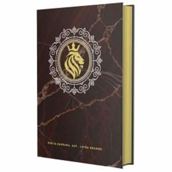 Picture of BIBLIA SAGRADA ACF LETRA GRANDE - LEAO REI - MARMORE MARROM