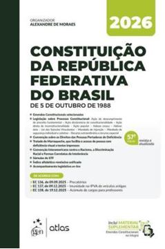 Imagem de CONSTITUICAO DA REPUBLICA FEDERATIVA DO BRASIL - DE 5 DE OUTUBRO DE 1988 - 57ª ED 2026