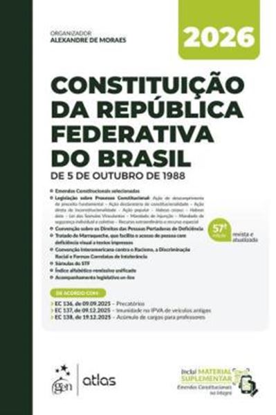 Picture of CONSTITUICAO DA REPUBLICA FEDERATIVA DO BRASIL - DE 5 DE OUTUBRO DE 1988 - 57ª ED 2026