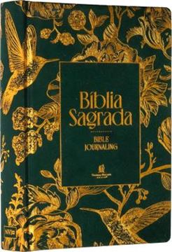 Imagem de BIBLIA NVI - BIBLE JOURNALING - COM ESPACO PARA ANOTACOES - CAPA VERDE COM PASSAROS - LEITURA PERFEITA - FALEI COM AMOR