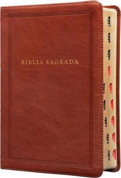 Imagem de BIBLIA SAGRADA KING JAMES CLASSICA - LETRA GRANDE - CAPA LUXO MARROM - ARABESCOS - PALAVRAS DE JESUS EM AZUL - INDICE DE DEDO - LEITURA PERFEITA - COM INTRODUCAO AOS LIVROS BIBLICOS