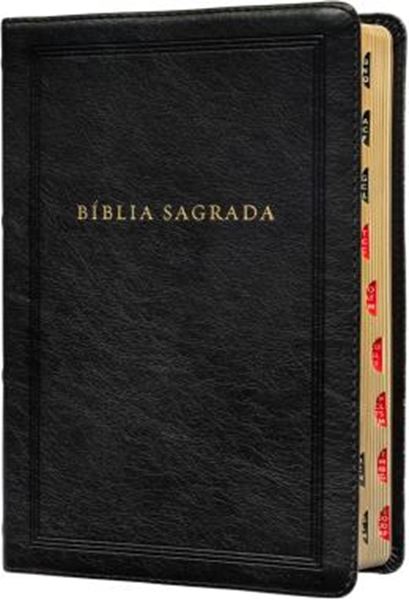 Picture of BIBLIA SAGRADA KING JAMES CLASSICA - LETRA GRANDE - CAPA LUXO PRETA - ARABESCOS - PALAVRAS DE JESUS EM AZUL - INDICE DE DEDO - LEITURA PERFEITA - COM INTRODUCAO AOS LIVROS BIBLICOS