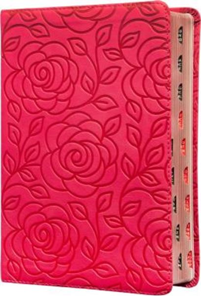 Picture of BIBLIA SAGRADA KING JAMES CLASSICA - LETRA GRANDE - CAPA LUXO PRIMAVERA ROSA - PALAVRAS DE JESUS EM AZUL - INDICE DE DEDO - LEITURA PERFEITA - COM INTRODUCAO AOS LIVROS BIBLICOS