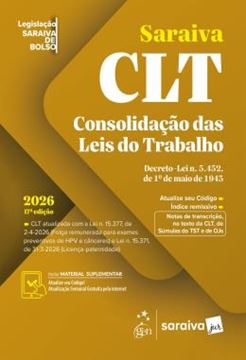 Imagem de CLT - LEGISLACAO SARAIVA DE BOLSO - 17ª EDICAO 2026
