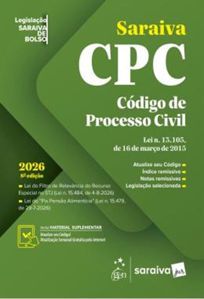 Picture of CODIGO DE PROCESSO CIVIL - LEGISLACAO SARAIVA DE BOLSO - 8? EDICAO 2026