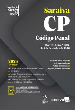 Imagem de CODIGO PENAL - LEGISLACAO SARAIVA DE BOLSO - 11? EDICAO 2026